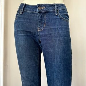 Old Navy Rockstar dark wash jegging ankle zipper Y2K classic Elena Gilbert fall